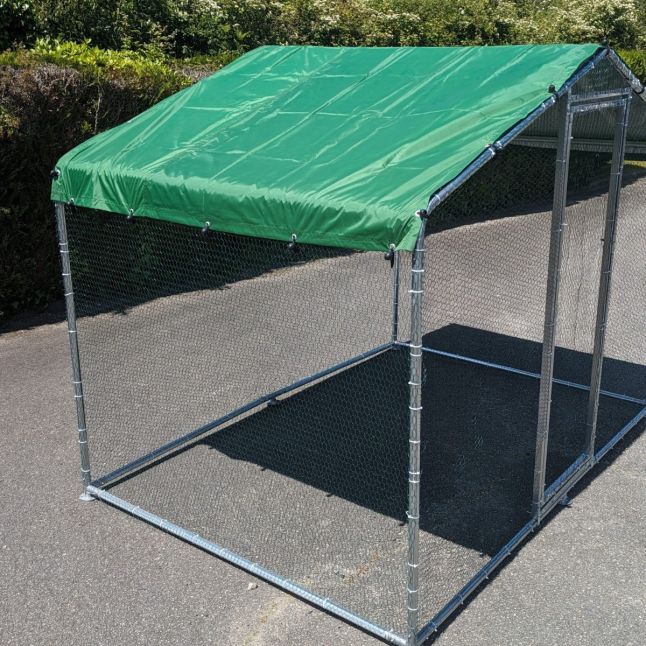 Parc à Poules - 6m² Ø38mm 2x3x2,25m - Acier Galvanisé avec bâche